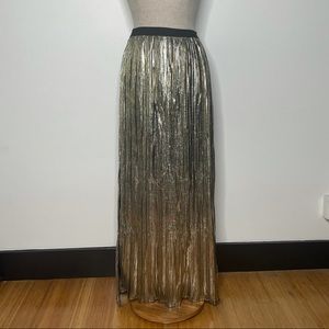 Nasty gal gold lame maxi skirt.  Size S